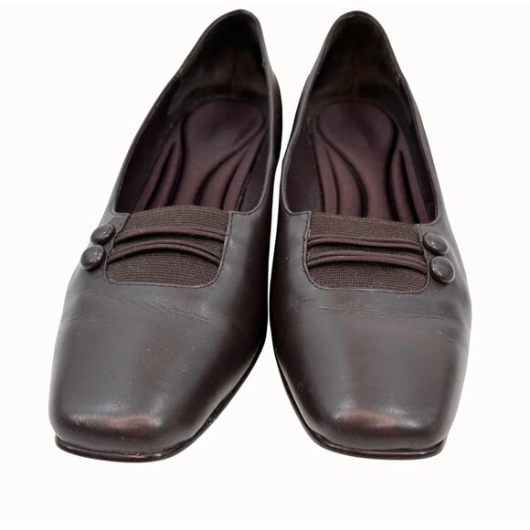 VTG LIZ BAKER RITA BROWN LEATHER COMFORT BLOCK HEEL DRESS SHOE PUMP W/ ORIG BOX - Picture 5 of 8